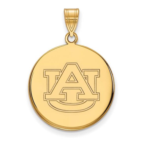 14k Yellow Gold Auburn U Large Disc Pendant